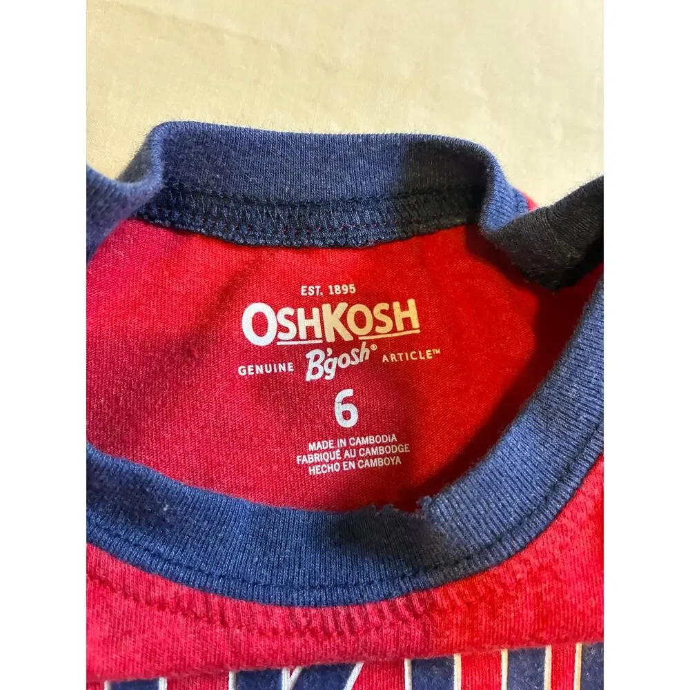 OshKosh B'gosh Boys Size 6 Red Graphic Logo T Shirt Since 1895 Short Sleeve